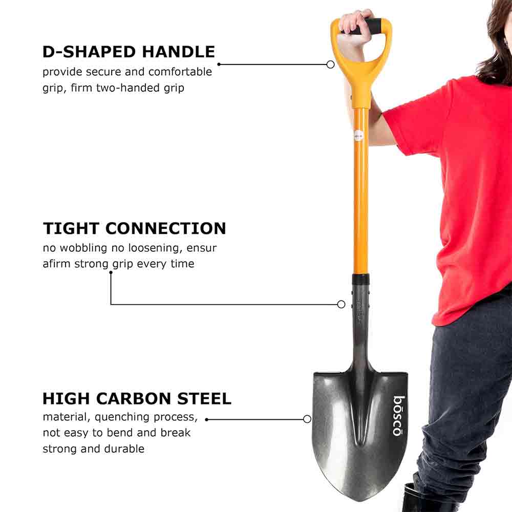 Premium U-Shape Garden Shovel for Digging, Transplanting & Landscaping Durable Heavy-Duty Steel Construction Ergonomic Handle Multicolor Design Ideal for Gardening, Soil Work & Outdoor Use