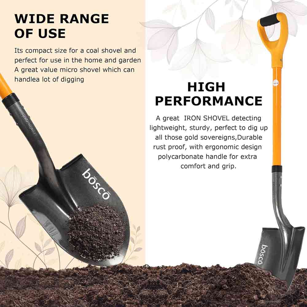 Premium U-Shape Garden Shovel for Digging, Transplanting & Landscaping Durable Heavy-Duty Steel Construction Ergonomic Handle Multicolor Design Ideal for Gardening, Soil Work & Outdoor Use