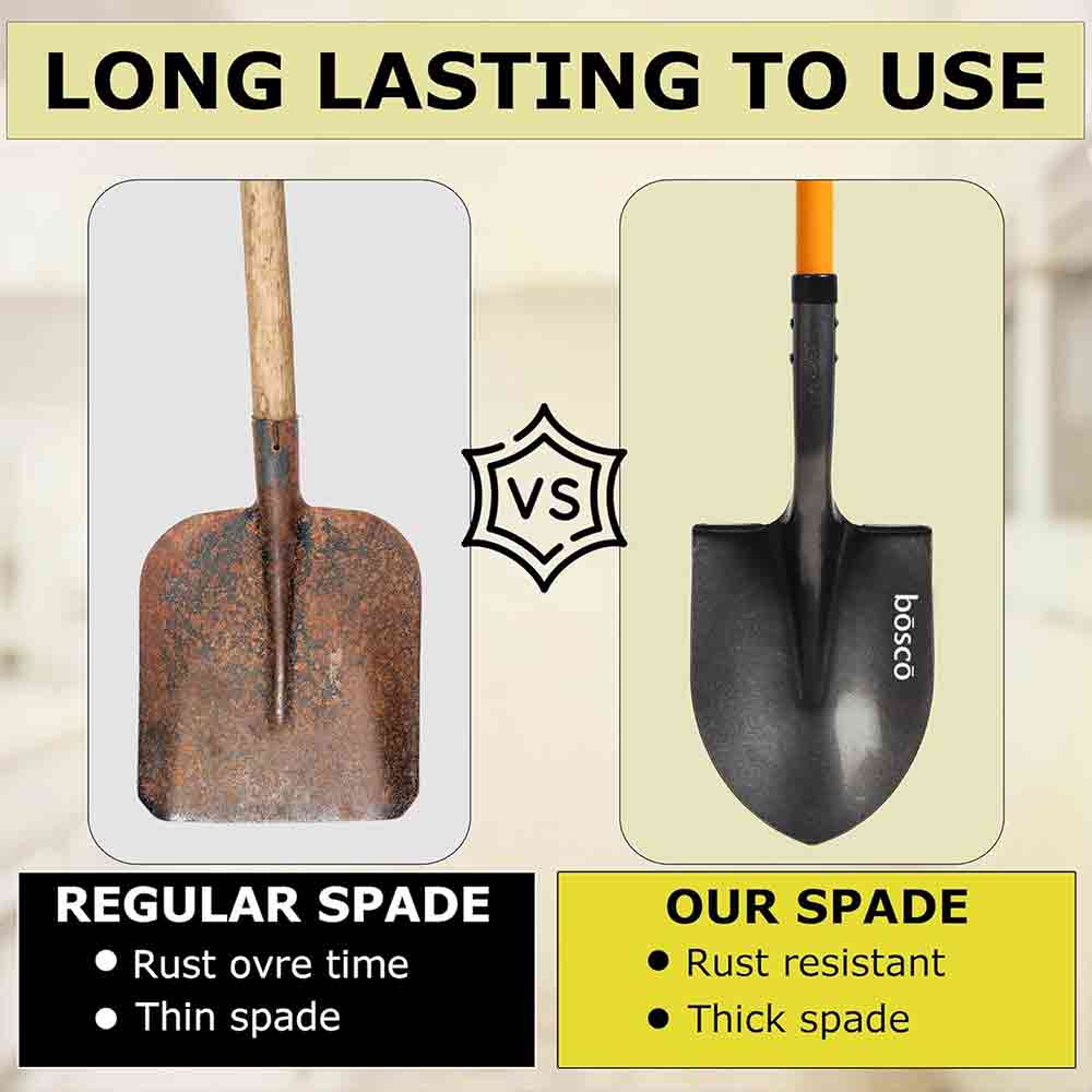 Premium U-Shape Garden Shovel for Digging, Transplanting & Landscaping Durable Heavy-Duty Steel Construction Ergonomic Handle Multicolor Design Ideal for Gardening, Soil Work & Outdoor Use