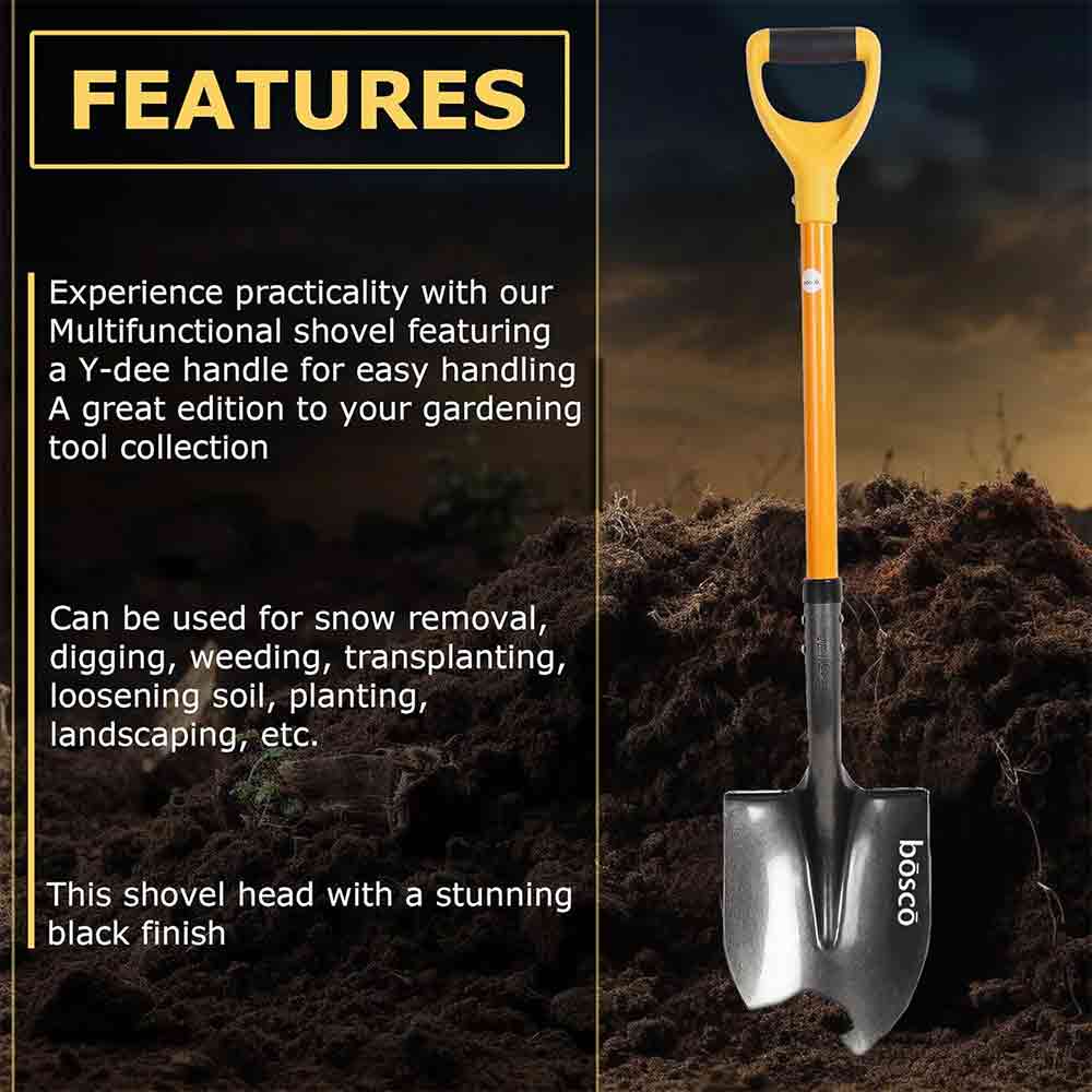 Premium U-Shape Garden Shovel for Digging, Transplanting & Landscaping Durable Heavy-Duty Steel Construction Ergonomic Handle Multicolor Design Ideal for Gardening, Soil Work & Outdoor Use