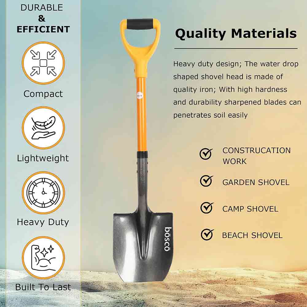 Premium U-Shape Garden Shovel for Digging, Transplanting & Landscaping Durable Heavy-Duty Steel Construction Ergonomic Handle Multicolor Design Ideal for Gardening, Soil Work & Outdoor Use