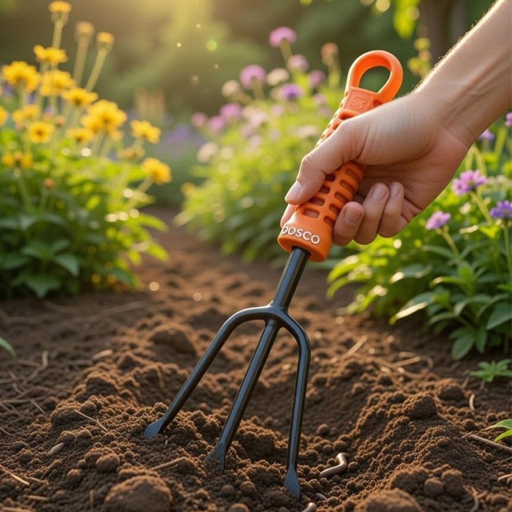 3 Prong Mini Cultivator for Gardening -Manual Cultivator for Agriculture | Durable Gardening Hand Tools | Grass Picker, Weed Remover & Soil Tiller