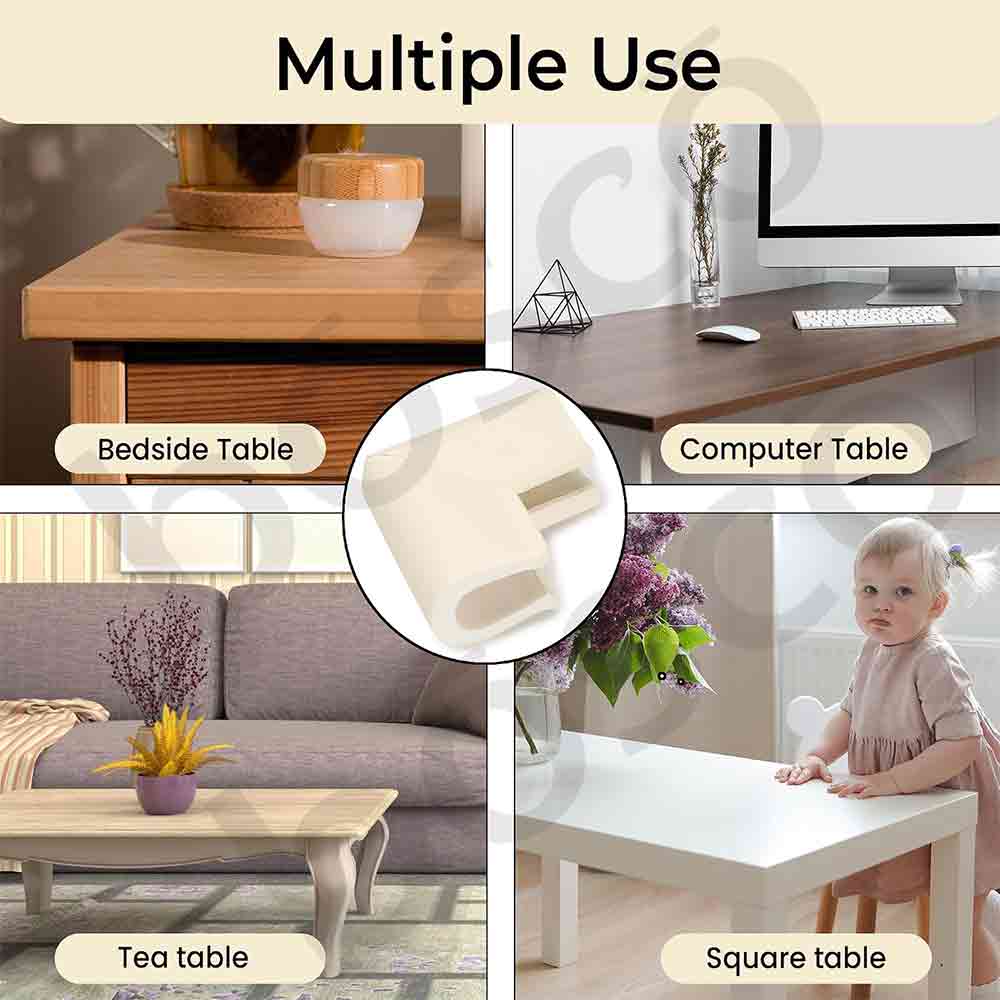 Baby Corner Guards – Pre-Taped Safety Edge Protectors for Furniture | Childproof Foam Cushions with Strong 3M Adhesive | Soft Baby Proofing for Sharp Corners – Pack of 4 (White)