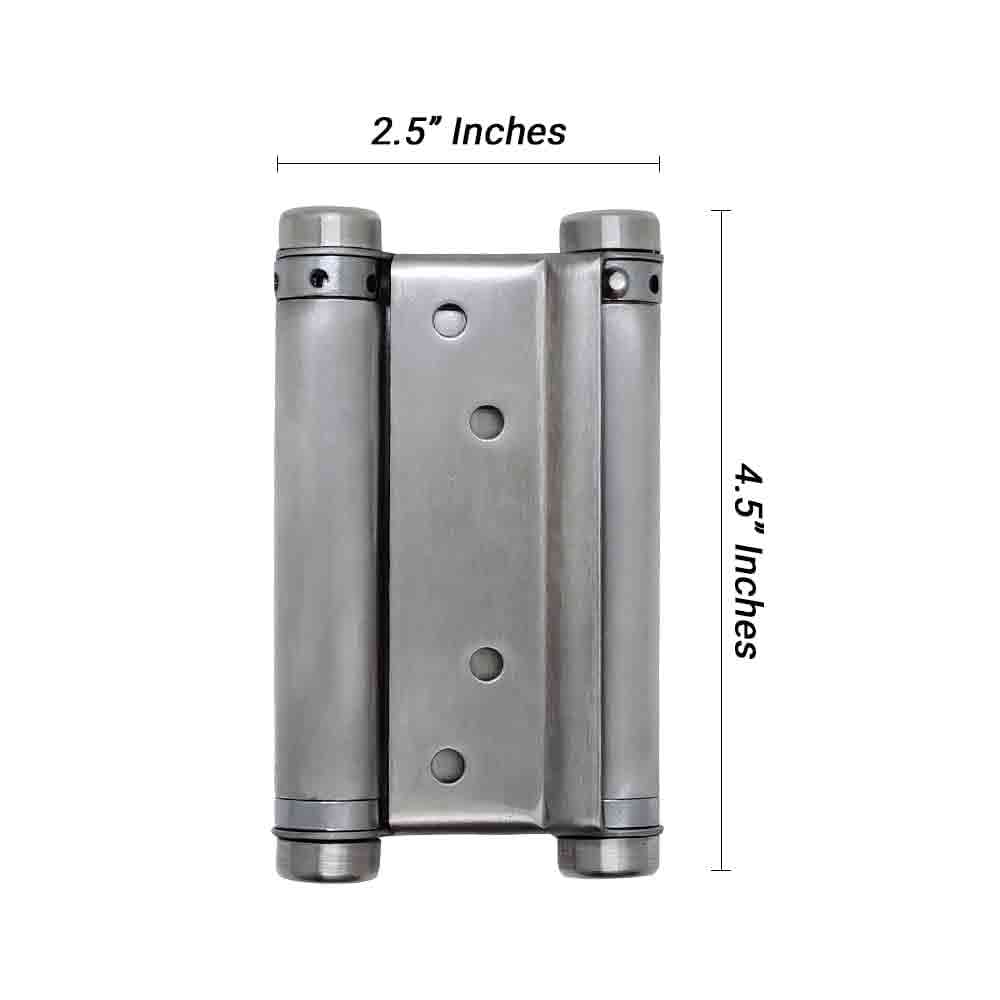 Double Action Hinge Saloon Door Hinges/Swinging Door Hinges Heavy Duty Self Closing with Screws, Easy to Use Durable, Reliable (Pack of 2 Pcs.) (Stainless Steel 4")