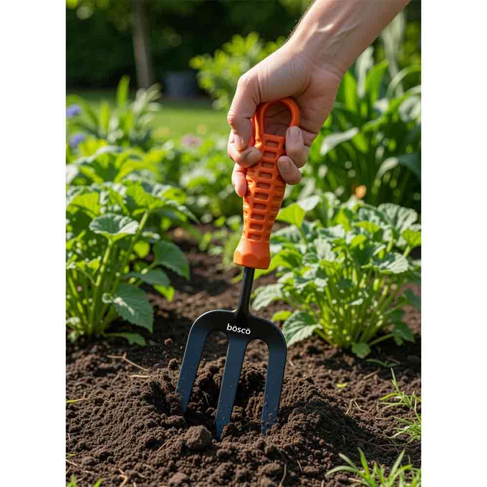 Fork Hand Cultivator for Gardening - Manual Cultivator for Agriculture | Durable Gardening Hand Tools | Grass Picker, Weed Remover & Soil Tiller | Ploughing & Fertilizer Applicator Tool