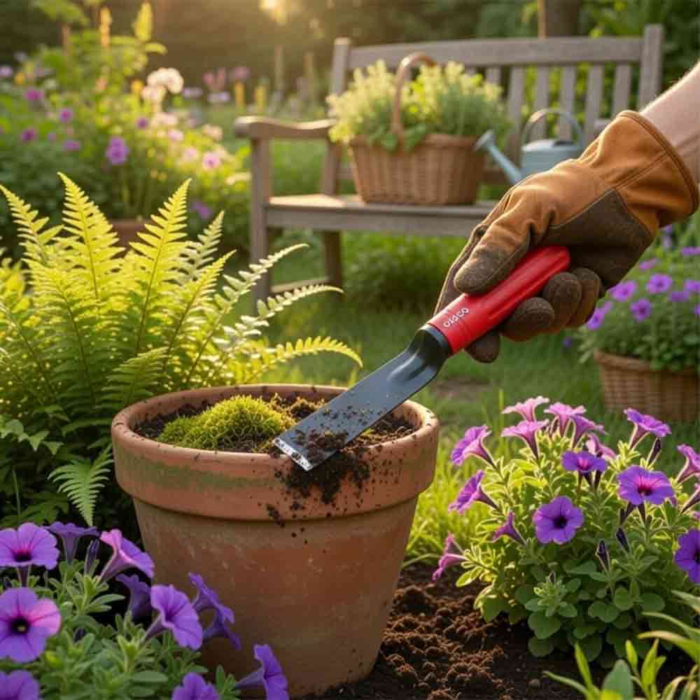 Hand Khurpa for Gardening, Heavy Duty Steel Garden Weeding Tool with Comfortable Grip Handle for Digging, Weeding & Soil Loosening (Light Khurpa)