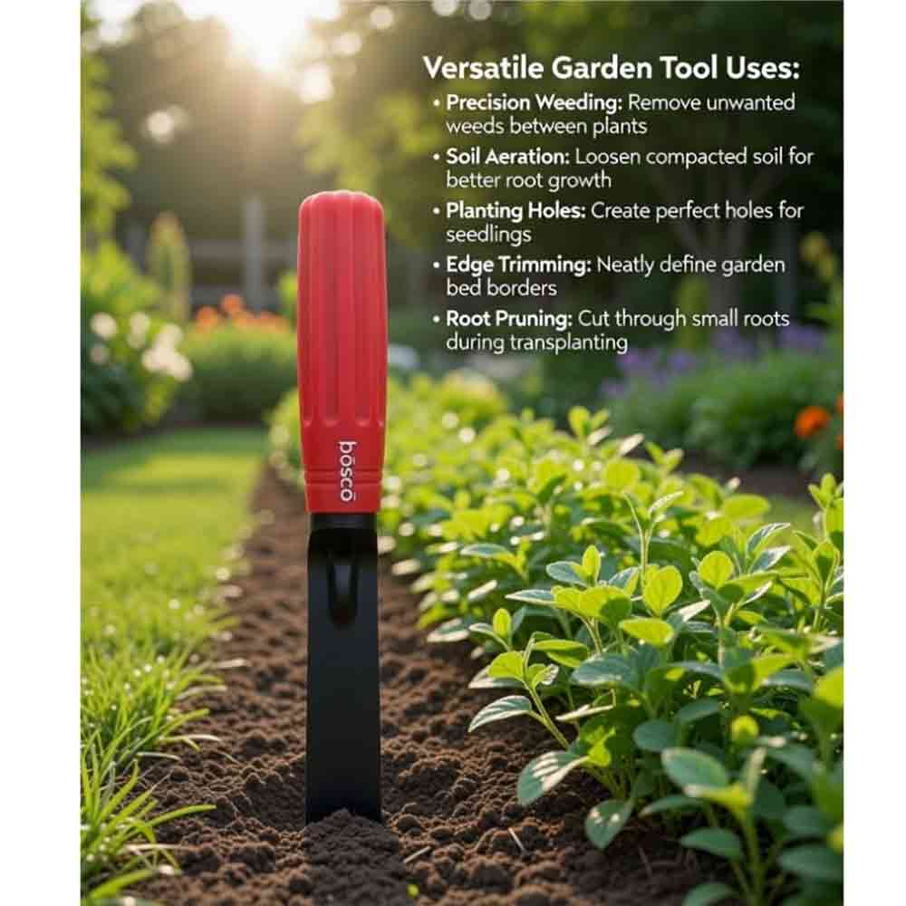 Hand Khurpa for Gardening, Heavy Duty Steel Garden Weeding Tool with Comfortable Grip Handle for Digging, Weeding & Soil Loosening (Light Khurpa)