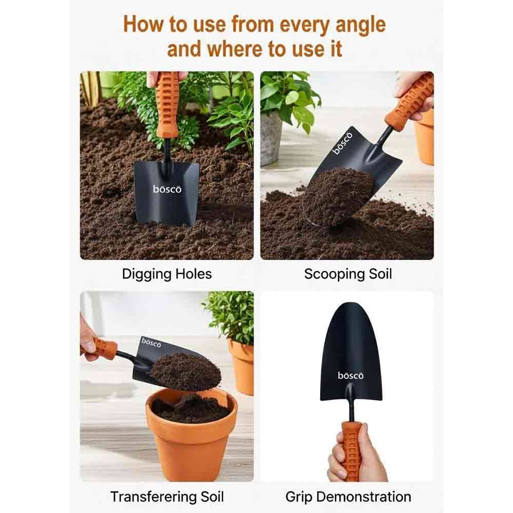 Hand Trowel for Gardening - Sharp Metal Blade, Sturdy Construction, Ergonomic Handle, Rust-Resistant Finish, Garden Tools for Home, Durable Shovel for Gardening