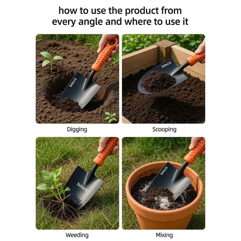 Hand Trowel for Gardening - Sharp Metal Blade, Sturdy Construction, Ergonomic Handle, Rust-Resistant Finish, Garden Tools for Home, Durable Shovel for Gardening