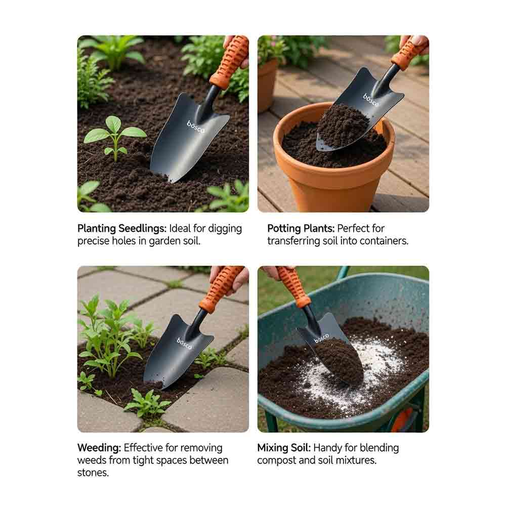 Hand Trowel for Gardening - Sharp Metal Blade, Sturdy Construction, Ergonomic Handle, Rust-Resistant Finish, Garden Tools for Home/Garden