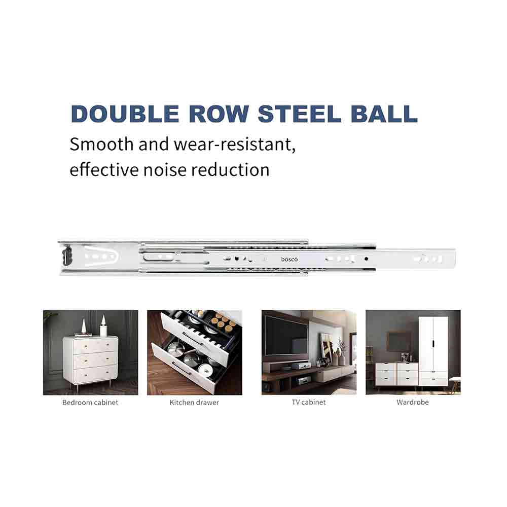 Stainless Steel 50Kg Capacity Heavy Duty Telescopic Drawer Slide | Full Extension, QC Passed, 500000 Cycle Test, 48H Salt Spray Tested | 5 Year Warranty | Pack of 2 Pieces with Screw | 10 Inch