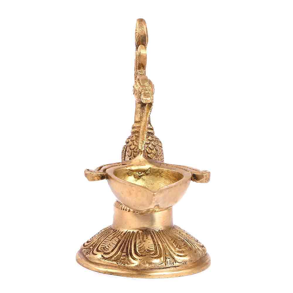 Brass Peacock Diya Lamp Diwali Decoration Items for Home décor Gift Deepak Oil Lamp for Daily Puja & Other Religious Rituals | Home Décor | Deepak for Home, Office & Temples