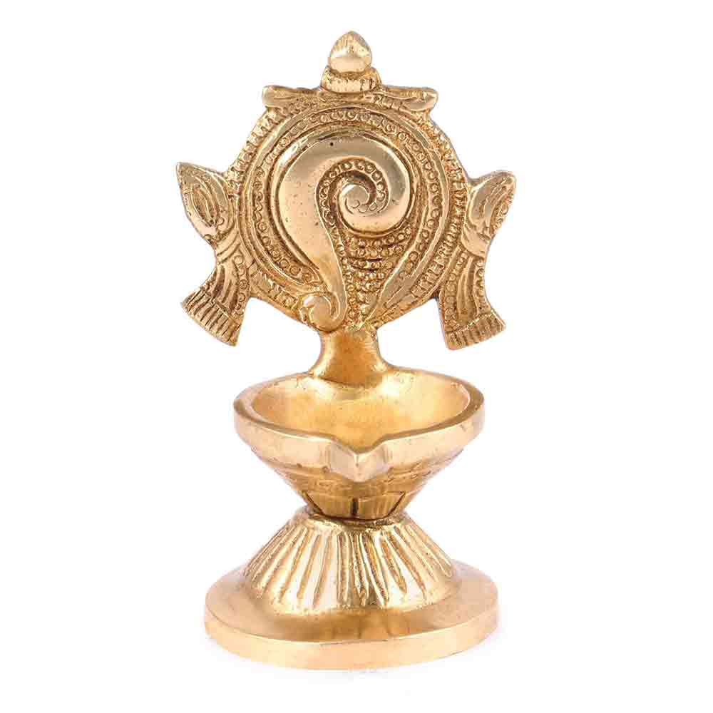 Brass Vishnu Shankh Diya Lamp Diwali Decoration Items for Home décor Gift Deepak Oil Lamp for Daily Puja & Other Religious Rituals | Home Décor | Deepak for Home, Office & Temples