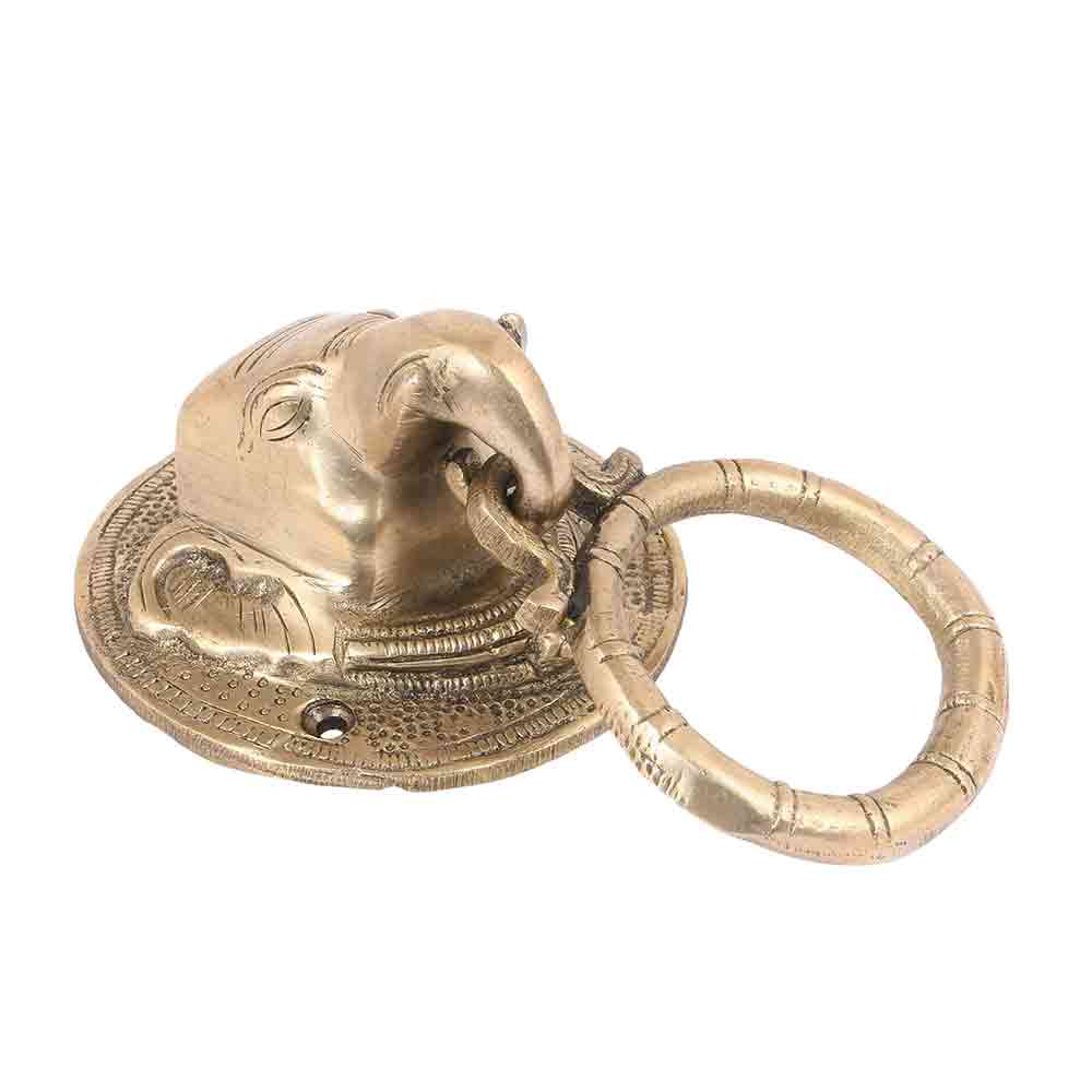 Tuskar Ganesha Brass Door Knocker, Door Knockers for Main Door, Front Door Knocker, Antique Brown, Standard, Pack of 1