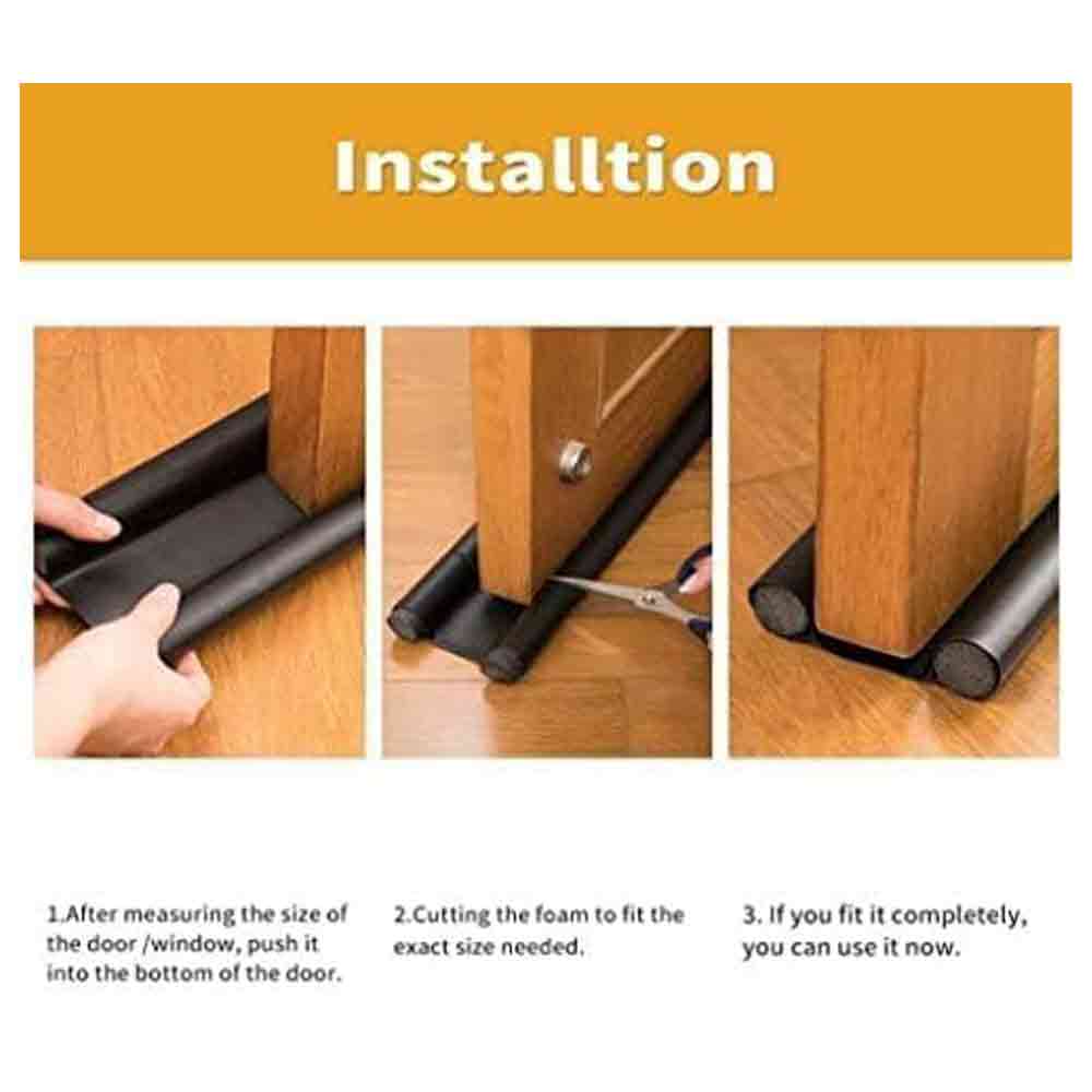 39-Inch Weather Stripping Door Seal Strip – PVC Under Door Draft Stopper & Gap Filler | Soundproof, Dustproof & Energy Saving Door Bottom Sealing Guard – Brown, Pack of 1